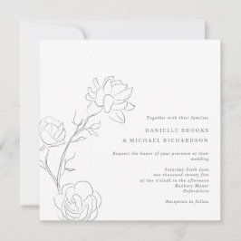 Elegante invitación de matrimonio cuadrado de la r