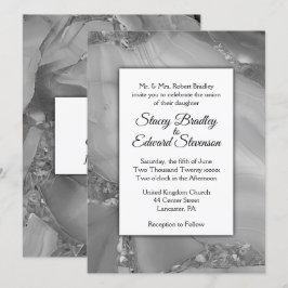Elegante invitación de matrimonio de ágata de márm