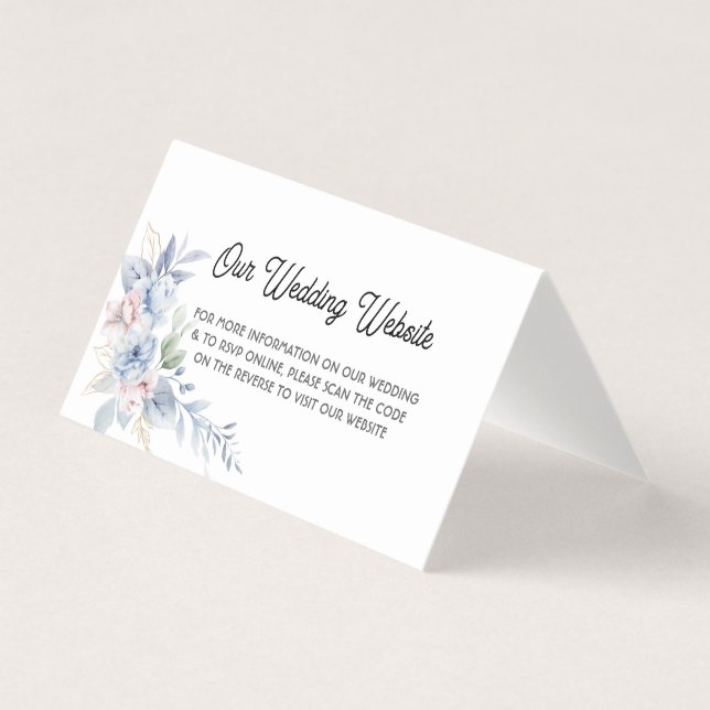 Elegante Invitación de matrimonio de código QR - L (Anverso)