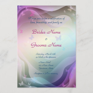 Elegante invitación de matrimonio de mariposas
