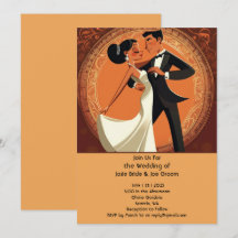 Elegante invitación de matrimonio de pareja de bai