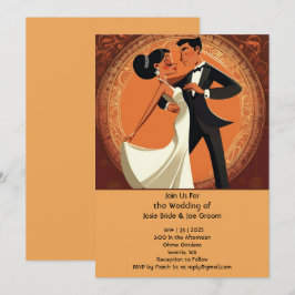 Elegante invitación de matrimonio de pareja de bai