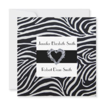 Elegante invitación de matrimonio en rayas de cebr