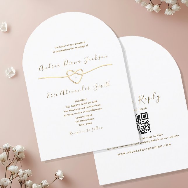 Elegante invitación de matrimonio Minimalista con  (Subido por el creador)
