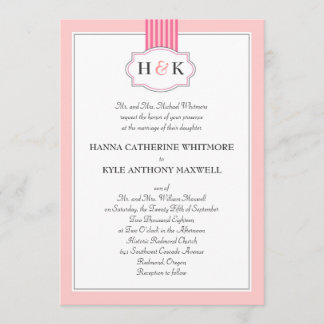 Elegante invitación de matrimonio monograma