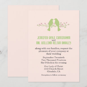 Elegante invitación de matrimonio para Aves de Amo