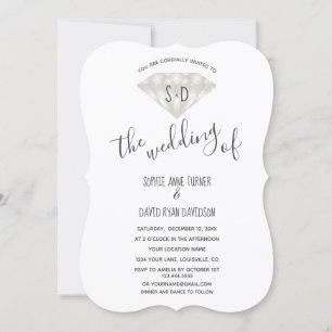 Elegante invitación de matrimonio para caligrafía 
