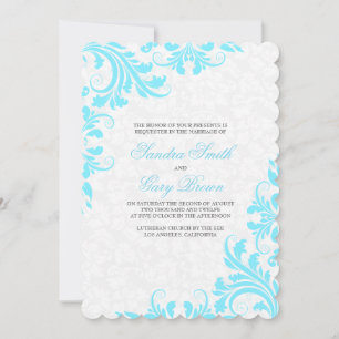 Elegante invitación de matrimonio para damascos bl