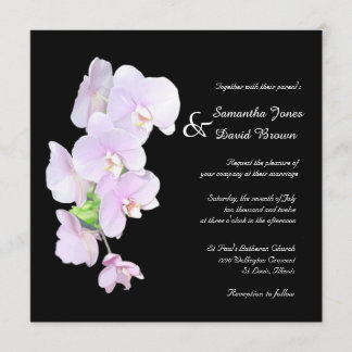 Elegante invitación de matrimonio para orquídeas