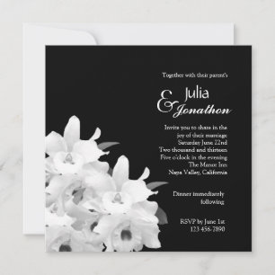 Elegante invitación de matrimonio para orquídeas b