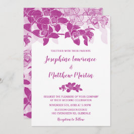 Elegante invitación de matrimonio para orquídeas m