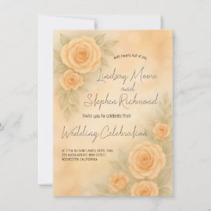 Elegante invitación de matrimonio Rosa Rubor 3D Ro