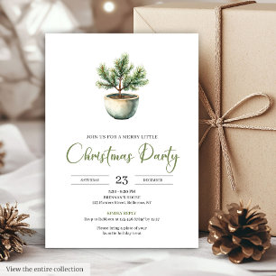 Elegante Invitación de Navidad Botánica Terrenal B