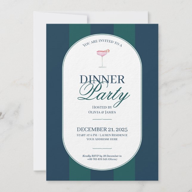 Elegante invitación de Navidad con Tartán de cuadr (Anverso)