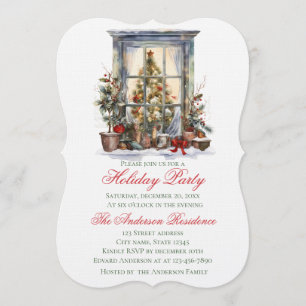 Elegante invitación de Navidad para ventana