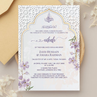 Elegante Invitación de Nikah con Arco Islámico | A