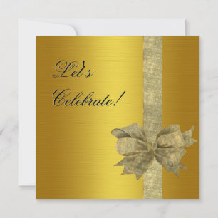 Elegante invitación de oro con barro