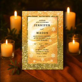 Elegante invitación de oro | Purpurina y Perla