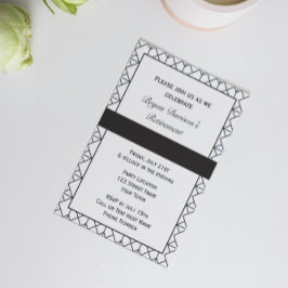 Elegante invitación de partido blanco y negro