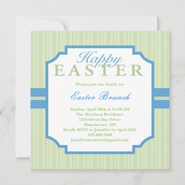 Elegante invitación de Pascua (Anverso)