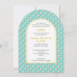 Elegante invitación de Pearl Bat Mitzvah