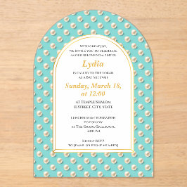 Elegante invitación de Pearl Bat Mitzvah