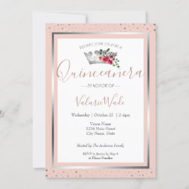 Elegante invitación de presupuesto Rubor rosa Quin