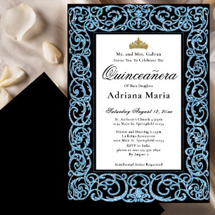 Elegante Invitación de Quinceañera con Filigrana A
