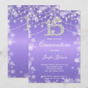 Elegante invitación de Quinceañera de invierno