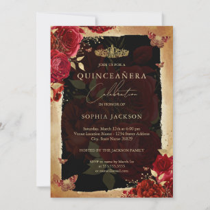 Elegante Invitación de Quinceañera en Rosa de Oro