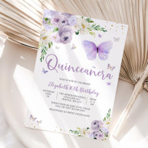 Elegante Invitación de Quinceañera Mariposa