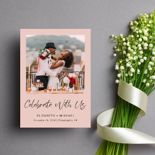 Elegante Invitación de Recepción de Boda con Foto