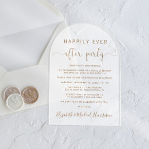 Elegante Invitación de Recepción de Boda con Letra