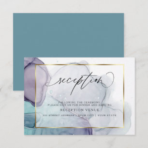 Elegante Invitación de Recepción de Ciruela Purpúr