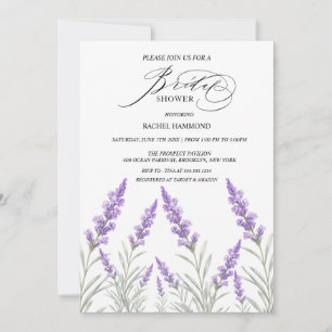Elegante Invitación de Regadera de Boda Lavanda Pú