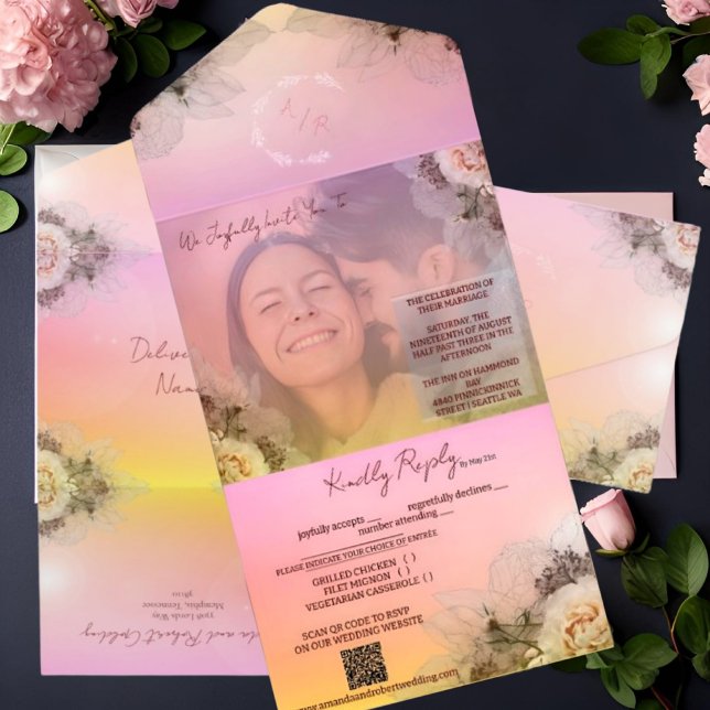 Elegante Invitación de Rosa Sunset Overlay (Subido por el creador)