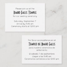 Elegante Invitación de Sellado de Templo en Españo