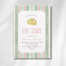 Elegante Invitación de TÉ Verde para Baby Shower d