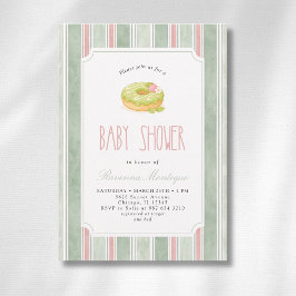 Elegante Invitación de TÉ Verde para Baby Shower d