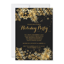 Elegante Invitación de vacaciones con copos de nie