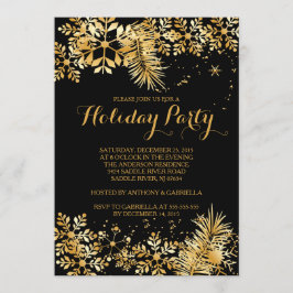 Elegante Invitación de vacaciones con copos de nie