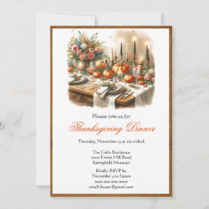 Elegante invitación de vacaciones para la cena de