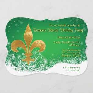 Elegante Invitación de vacaciones verdes de flores