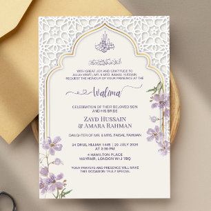Elegante Invitación de Walima con Arco Islámico