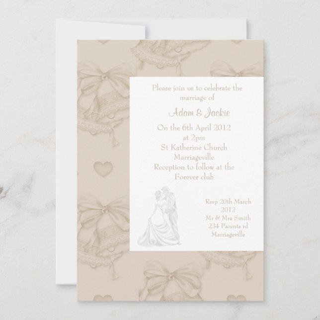 ELEGANTE INVITACIÓN DEL BODA SEPIA BELL (Anverso)