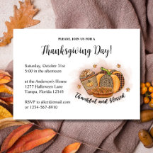 Elegante invitación del Día de Acción de Gracias