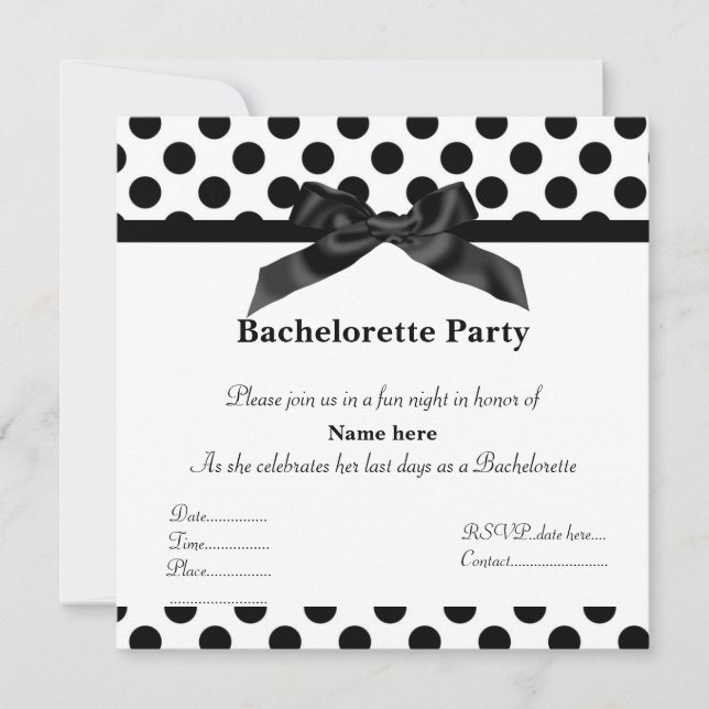 ELEGANTE INVITACIÓN DEL PARTIDO BACHELORETTE EN EL (Anverso)