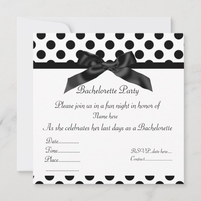 ELEGANTE INVITACIÓN DEL PARTIDO BACHELORETTE EN EL (Anverso)