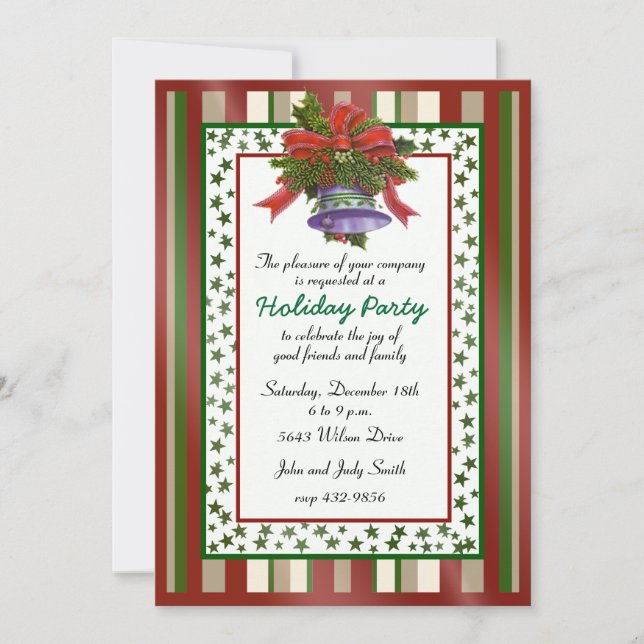 Elegante invitación del partido de los Navidades B (Anverso)