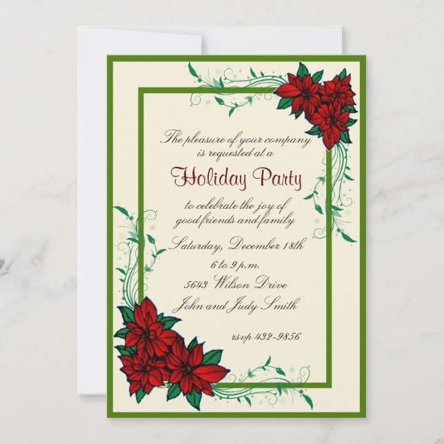 Elegante invitación del Partido de los Navidades d (Anverso)